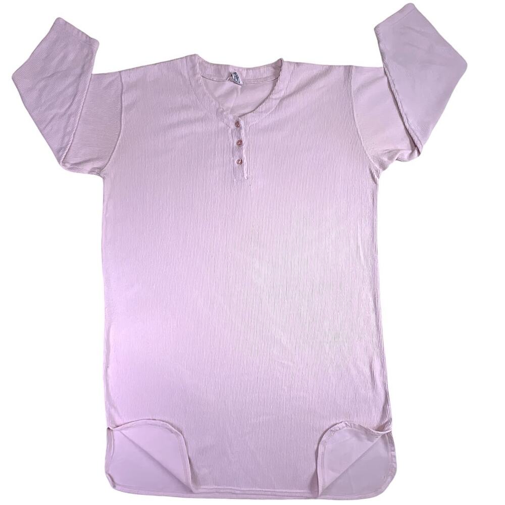 Honors Intimates Vintage Long Sleeve Maxi Winter Nightgown Pink L/XL